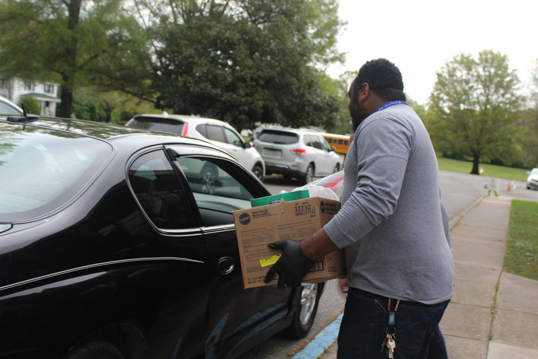 Robert Fallen delivers food